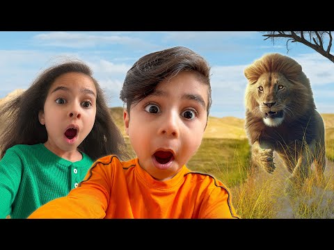 Educational Wild animals for kids |Atrin & Soren Explore African Savanna Habitat wildlife at the Zoo