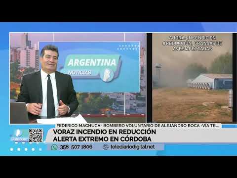 Voraz incendio en Reducción, alerta extremo en Córdoba
