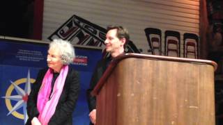 James Keelaghan performs birthday song for Margaret Atwood