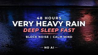 Deep Sleep FAST – Very Heavy Rain | 48 Hours (NO AI)
