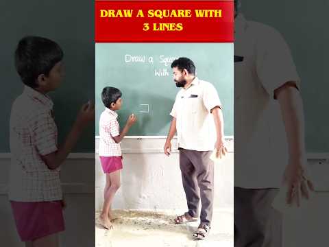 Draw a Square with 3 lines #education #maths #school #students #youtubeshorts #trending #teacher