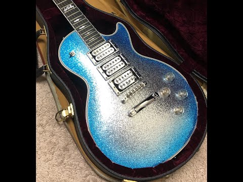 1997 Gibson Ace Frehley Les Paul Conversion to 300 style Blue Burst Silver Sparkle