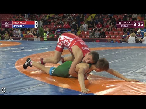 1/8 FS - 55 kg: A. HRAMYKA (BLR) v. G. JOVAISA (LTU)
