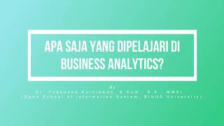 Business Analytics – New Program in Binus University