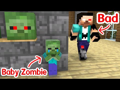 Bad Herobrine and Poor Baby Zombie - Sad Story - Minecraft Animation