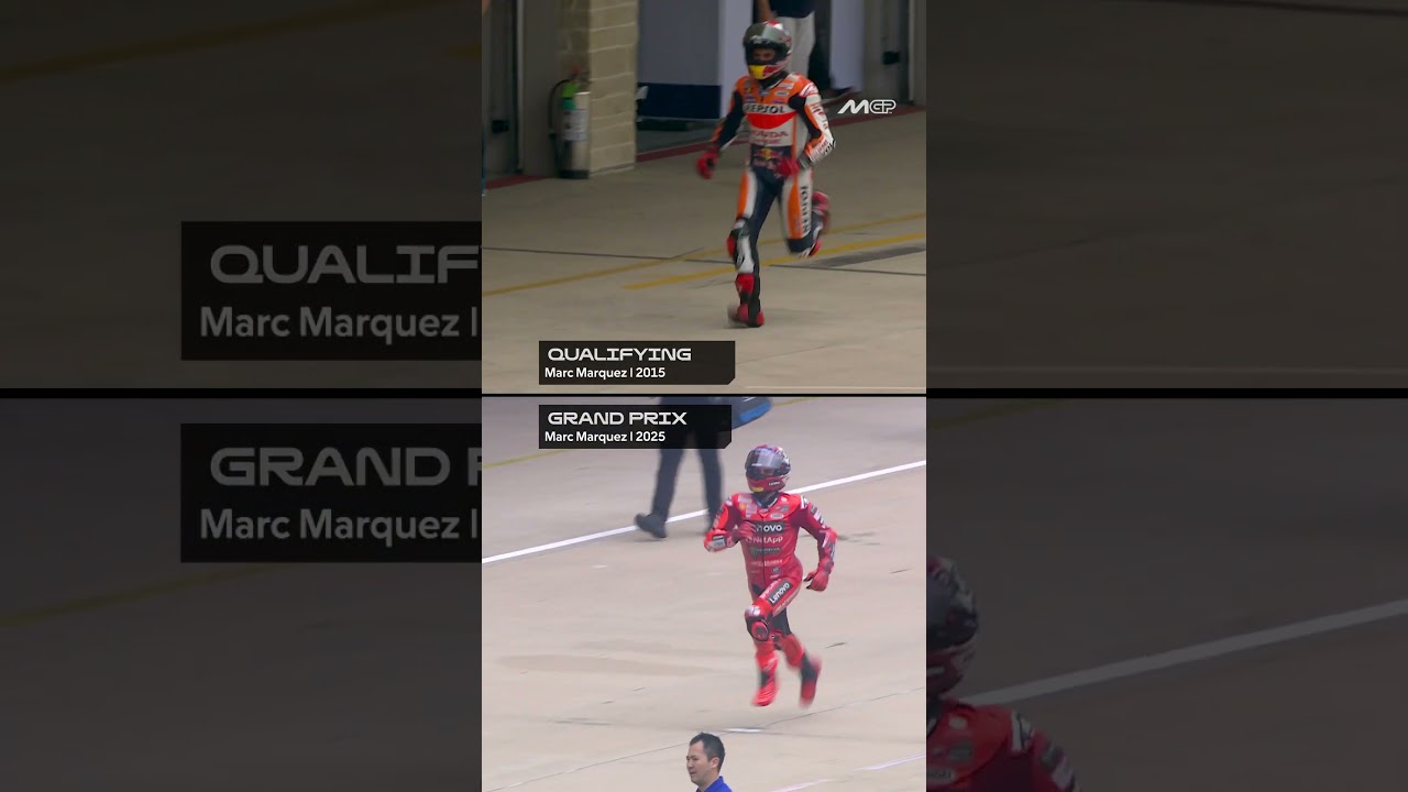 Comparison: Marc running through the COTA paddock! 🏃‍♂️