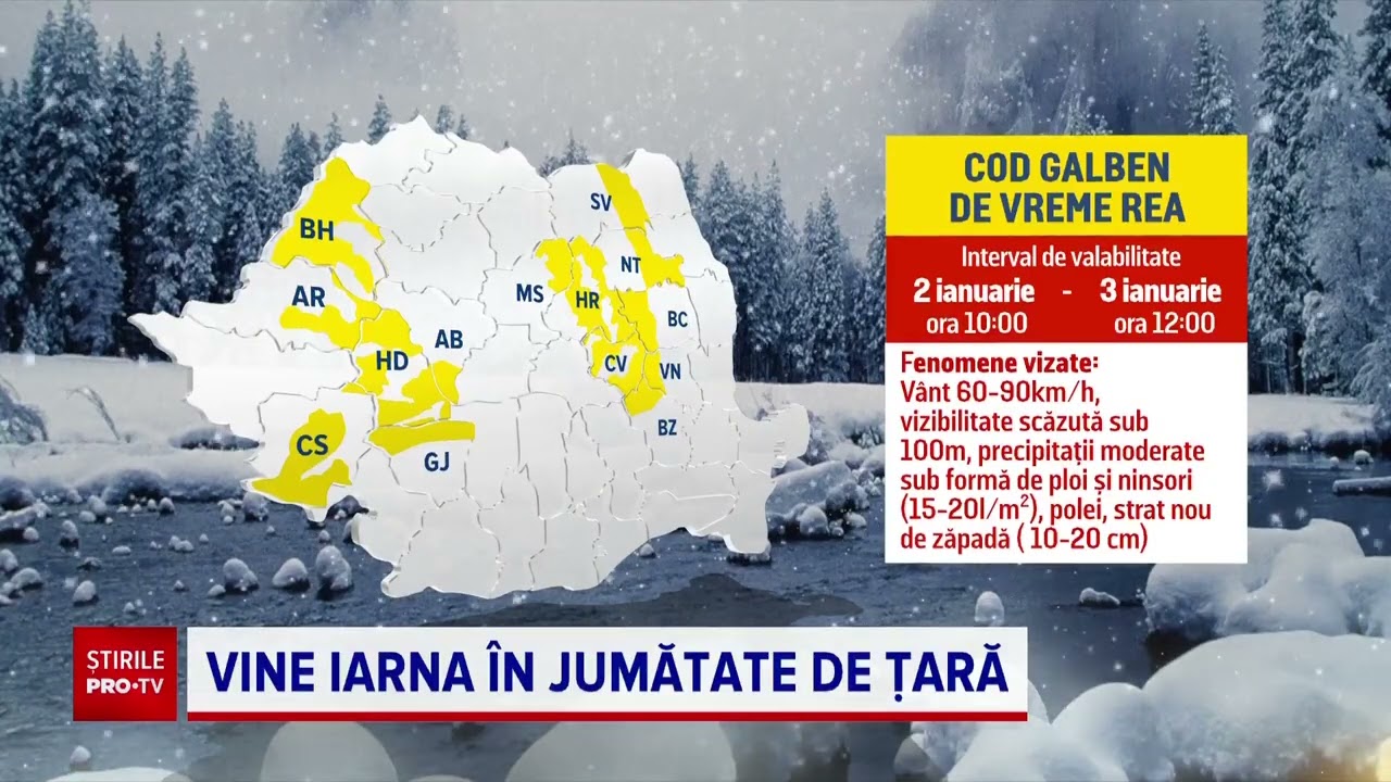 Vremea se schimbă radical în România. Jumătate din țară va fi lovită de ploi, ninsori și viscol