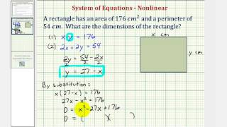 System of Nonlinear Equations -- Area and Perimeter Application