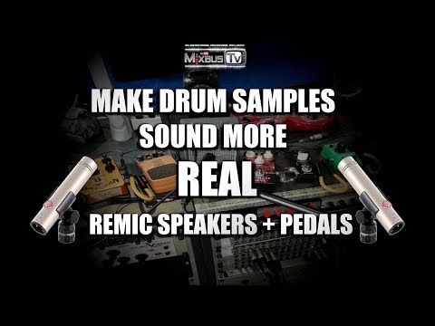 Make drum samples sound more real: reamp your speakers with stereo mics + pedals