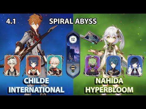 (4.1) C0 Childe International & C0 Nahida Hyperbloom Spiral Abyss Floor 12 Full Star