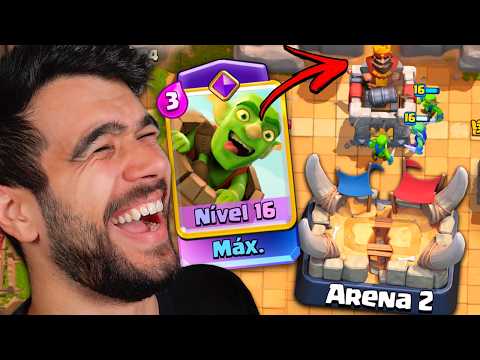 Trollando na Arena 2 com uma carta NÍVEL 16 no deck... Clash Royale