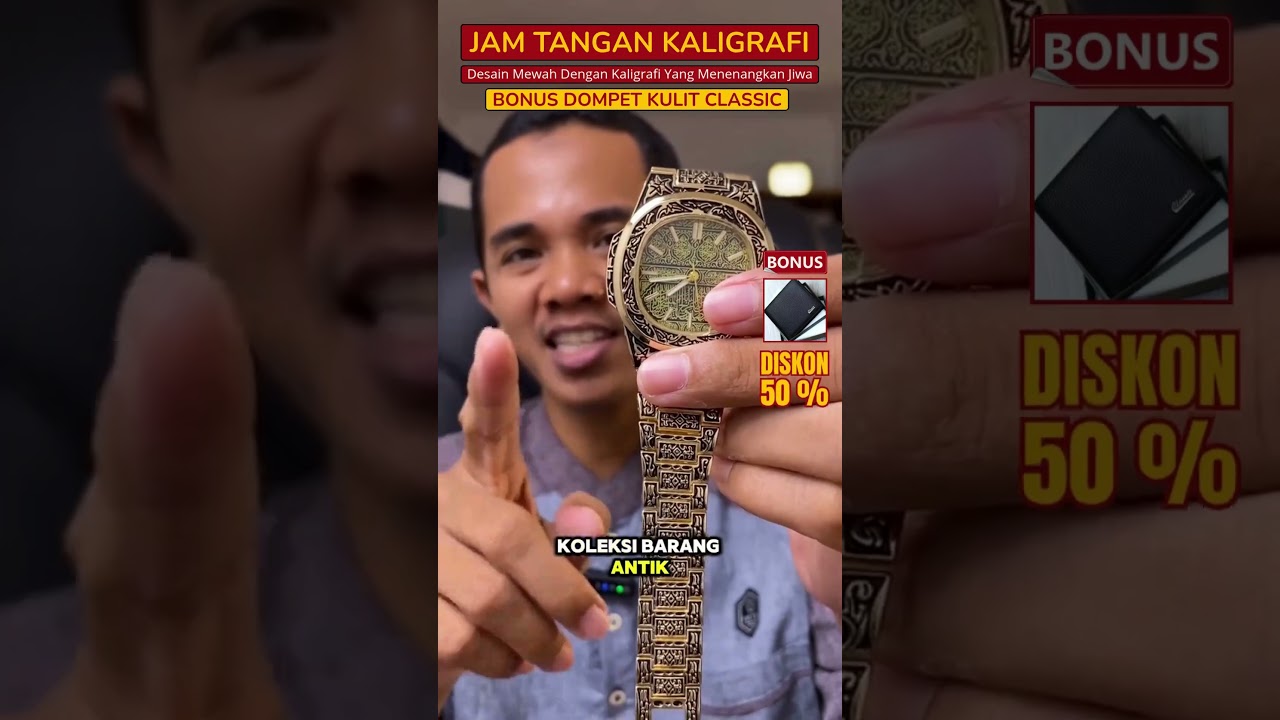 Super Promo Diskon 50% Jam Kaligrafi Unik dan Modern Nuansa Islami Minimalis Kekinian
