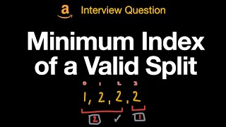 YouTube video 'Minimum Index of a Valid Split - Leetcode 2780 | Weekly Contest 354'