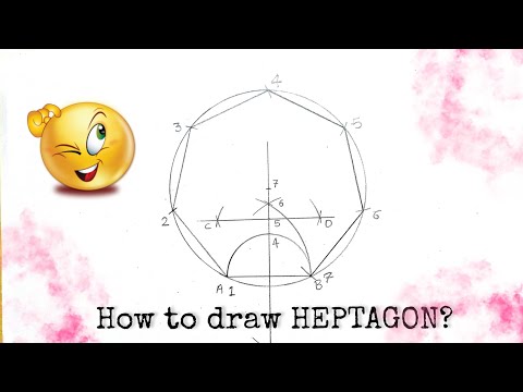 How to draw HEPTAGON? | HEPTAGON making trick | Geometric Drawing