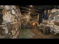 Alone in a Storm | Building a Stone Shelter with Fireplace | Winter Camping Nature ASMR