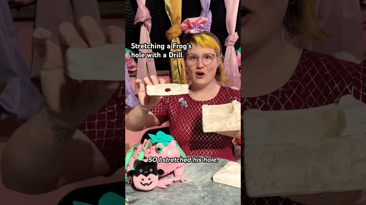 I’m so glad I did it right the first time #froglady #slipcast #pottery #clay #artistsoninstagram