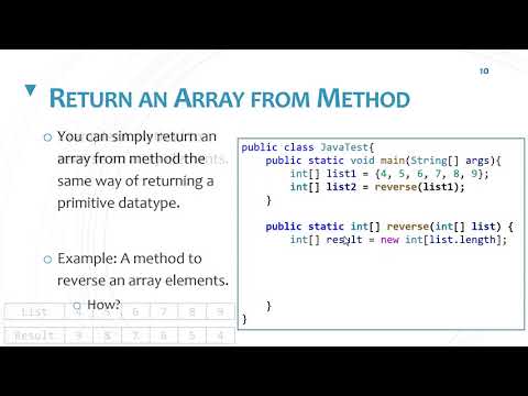 Return Array From Method A Method To Reverse Array Contents