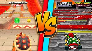 Bowser Castle 3 & 4 Got MASSIVE Updates - Graphics Comparison! (Mario Kart Tour VS SNES & GBA)