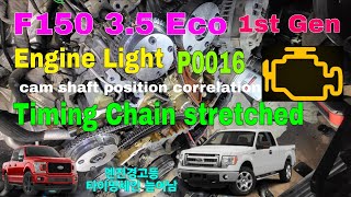 F150 3.5 Eco Engine Light P0016 Cam position correlation,  Timing chain Stretched. #F150Enginelight