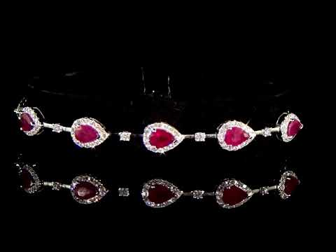 Lady's 14k White Gold 6.7ct (TW) Ruby and Diamond Bracelet