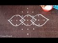Easy kolam with 7 dots | Simple rangoli with 7 dots | Chikku muggu | Tippudu muggu by Unique Rangoli