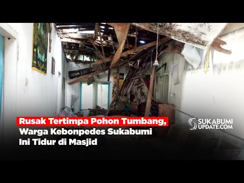 Rusak Tertimpa Pohon Tumbang, Warga Kebonpedes Sukabumi Ini Tidur di Masjid