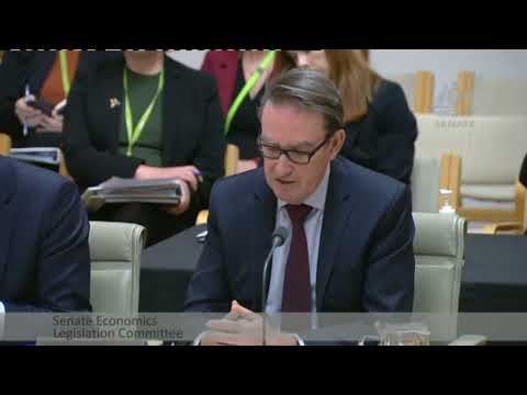 Shadow Finance Minister Jane Hume and Treasury Secretary Steven Kennedy at Senate Estimates