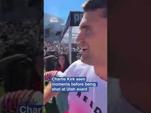 Charlie Kirk seen at event moments before shooting