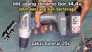 Melilit ulang dinamo bor baterai dinamo rs550
