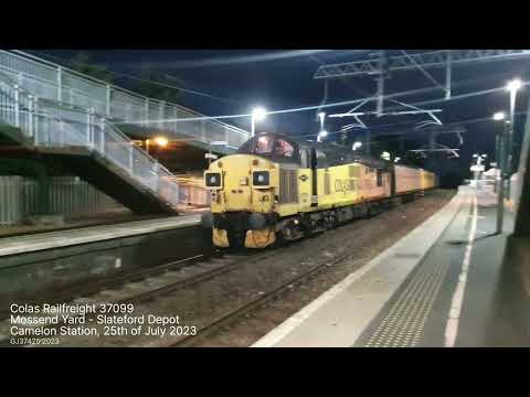 37099 3Q35 Mossend - Slateford Test Train at Camelon: 25/07/23 [4K]
