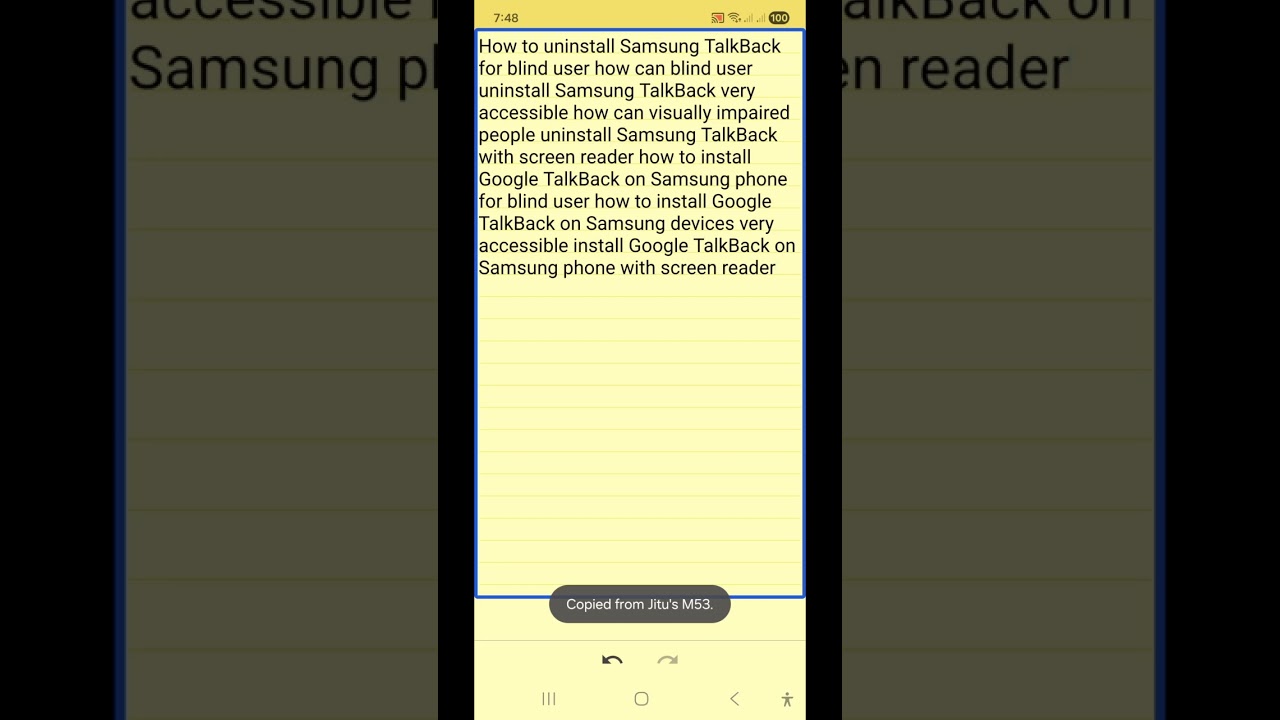 Install latest Google TalkBack on Samsung mobile phone very accessible  uninstall Samsung TalkBack 