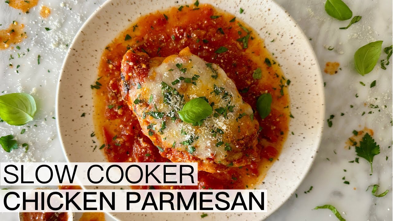 Healthy Slow Cooker Chicken Parmesan 🍝 Easy High Protein Dinner (No Frying!)