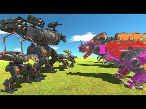 Robot War - B.O.S.S Team VS Dinosaur Robot - Animal Revolt Battle Simulator