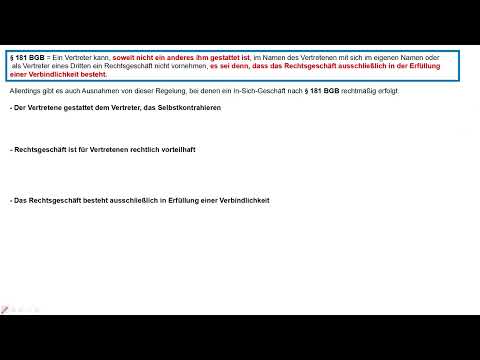 Das In Sich Geschäft § 181 BGB und der Missbrauch der Vollmacht   BGB AT 13