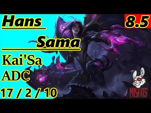 Hans Sama as Kai'Sa ADC - S8 Patch 8.5 - RANK 5 EUW Challenger - Full Gameplay