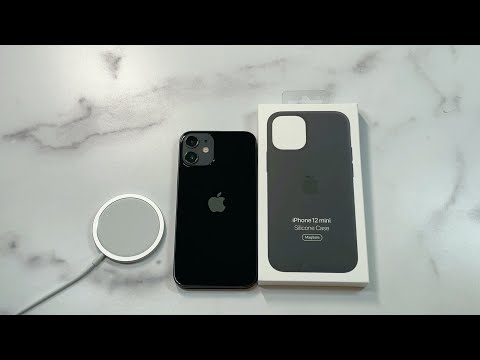 Apple iPhone 12 mini Silikoninis dėklas su MagSafe, Juodas