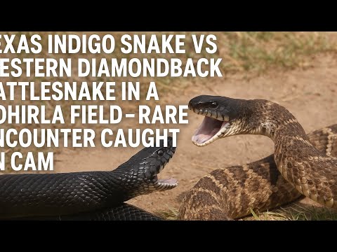 Texas Indigo Snake vs Western Diamondback Rattlesnake – Rare Encounter Caught on Cam