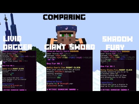 Giant's Sword vs Shadow Fury vs Livid Dagger | hypixel skyblock