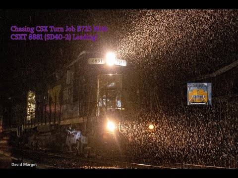Chasing CSX Turn Job B725 With CSXT 8881 (SD40 2) Leading!