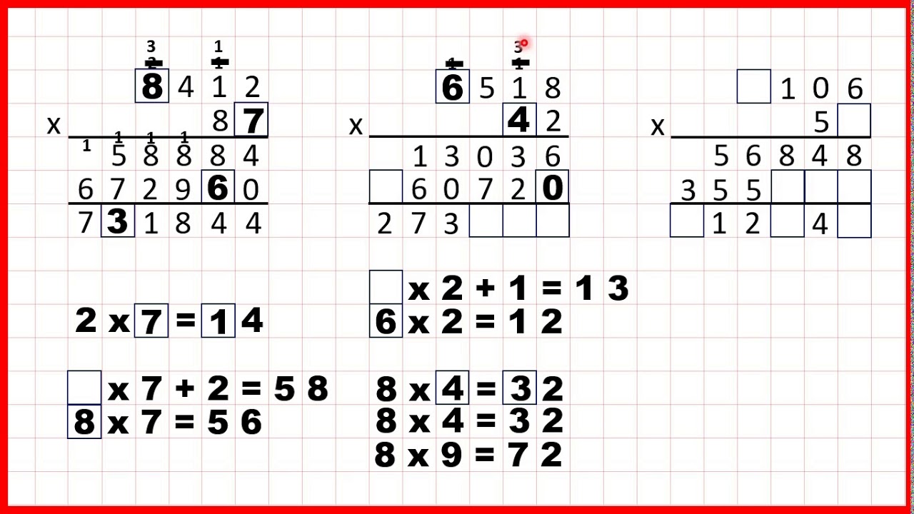 Solve multiplication problems with missing digits | Multiplication | Year 5
