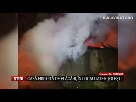 Casa mistuita de flacari, in localitatea Tolesti