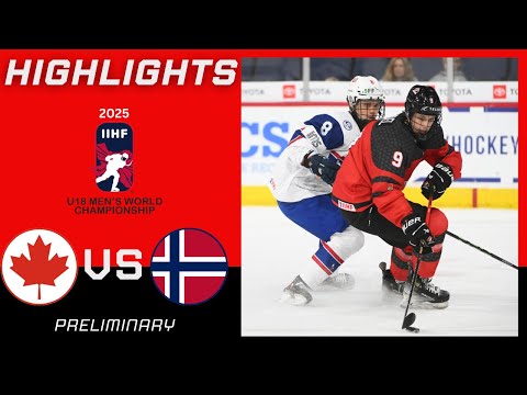 CANADA vs NORWAY HIGHLIGHTS | 2025 IIHF U18 Men’s World Championship #U18WJC