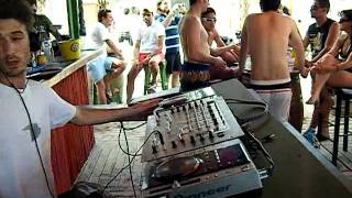 Pete McCarthey at Buena Vista Beach Bar, Kavala Greece 25.6.11