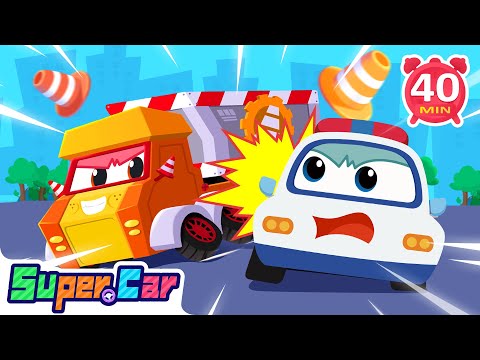 Let's Catch The Roadblock Car | Super Car To The Rescue! | Kids Cartoons & Kids Songs