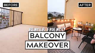 DIY BALCONY MAKEOVER ✨ RENTER FRIENDLY!!