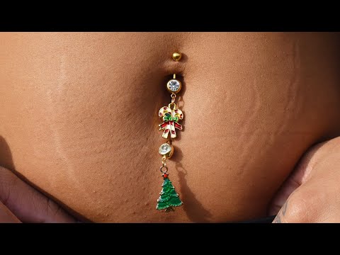 Most Festive Double Belly Button Piercing For The Holiday Season!