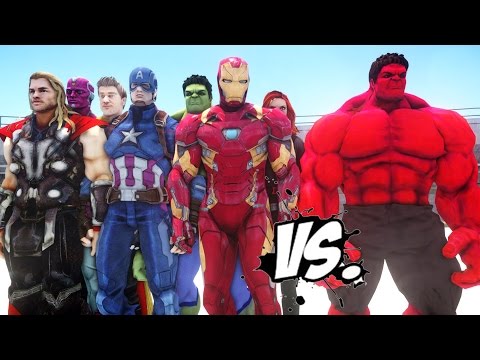 THE AVENGERS VS RED HULK - EPIC SUPERHEROES BATTLE | DEATH FIGHT Video