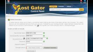 how to add domain name on hostgator cpanel