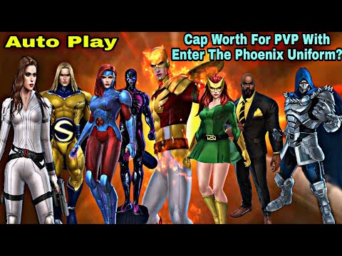 Captain America Enter The Phoenix Uniform PVP Auto Play Showcase - Marvel Future Fight