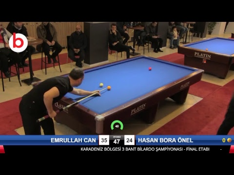 EMRULLAH CAN & HASAN BORA ÖNEL Bilardo Maçı - KARADENİZ ŞAMPİYONASI - FİNAL ETABI-1.TUR